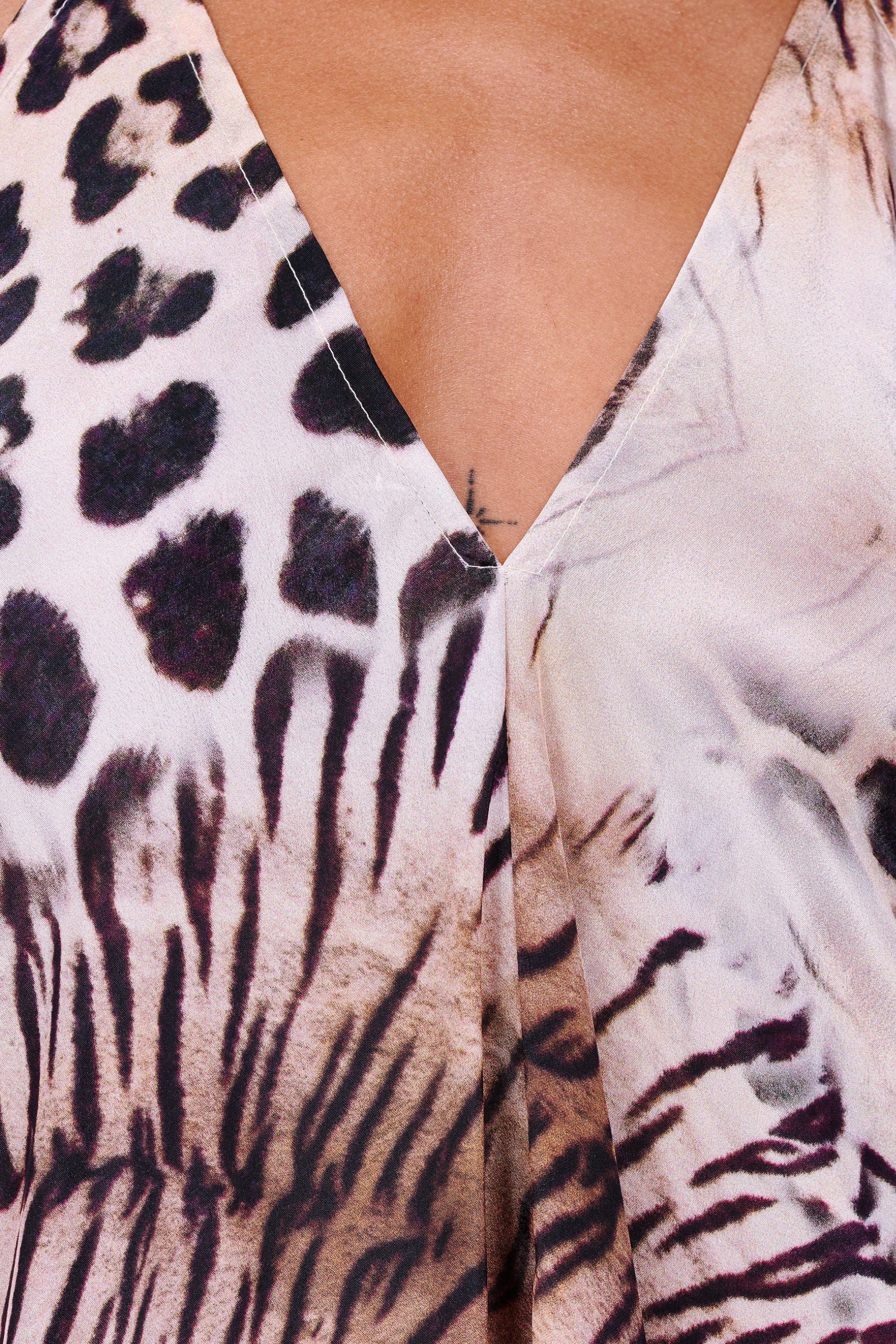 Willow Halterneck Maxi Dress in Animal Print - Image 2