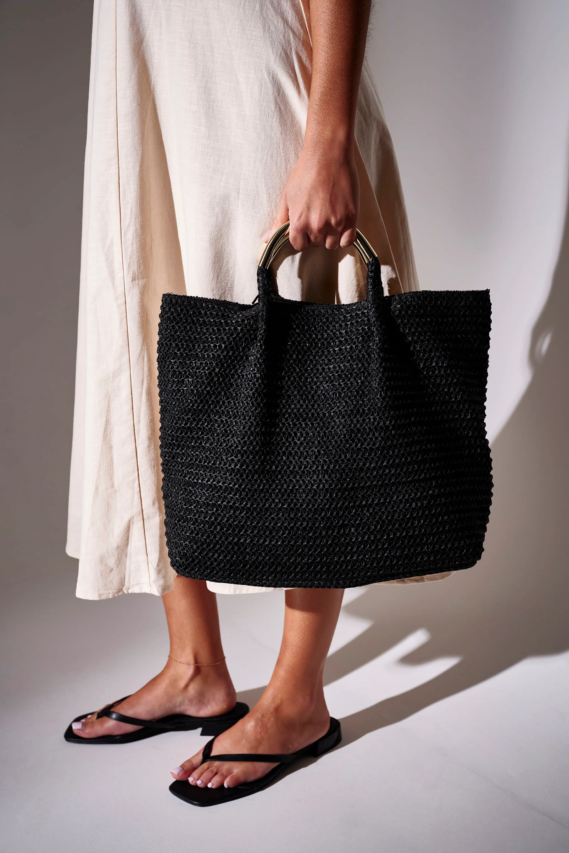 Harbour Gold Handle Bag in Black - Image 3