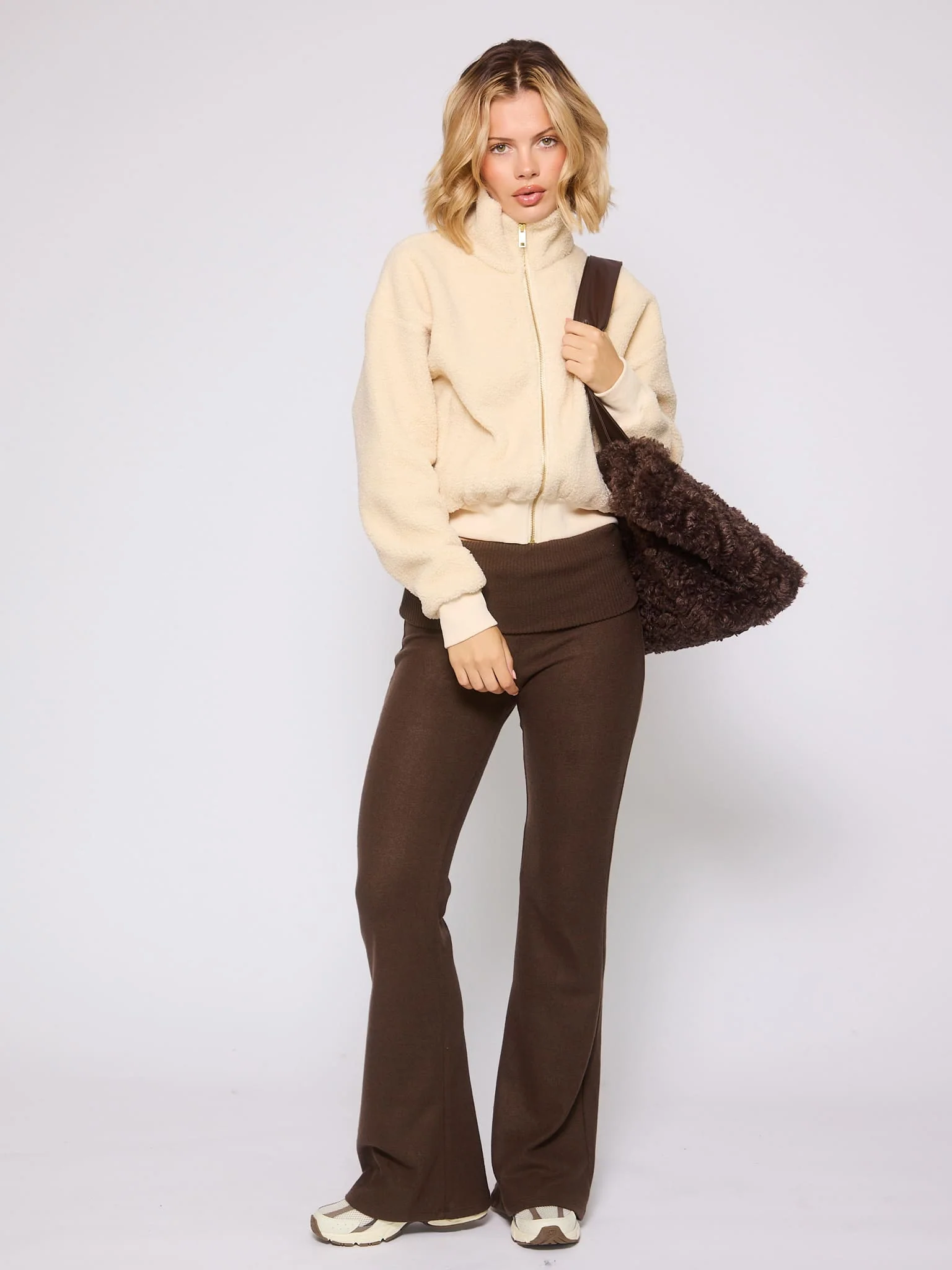 Jetty Faux Fur Tote in Brown - Image 4