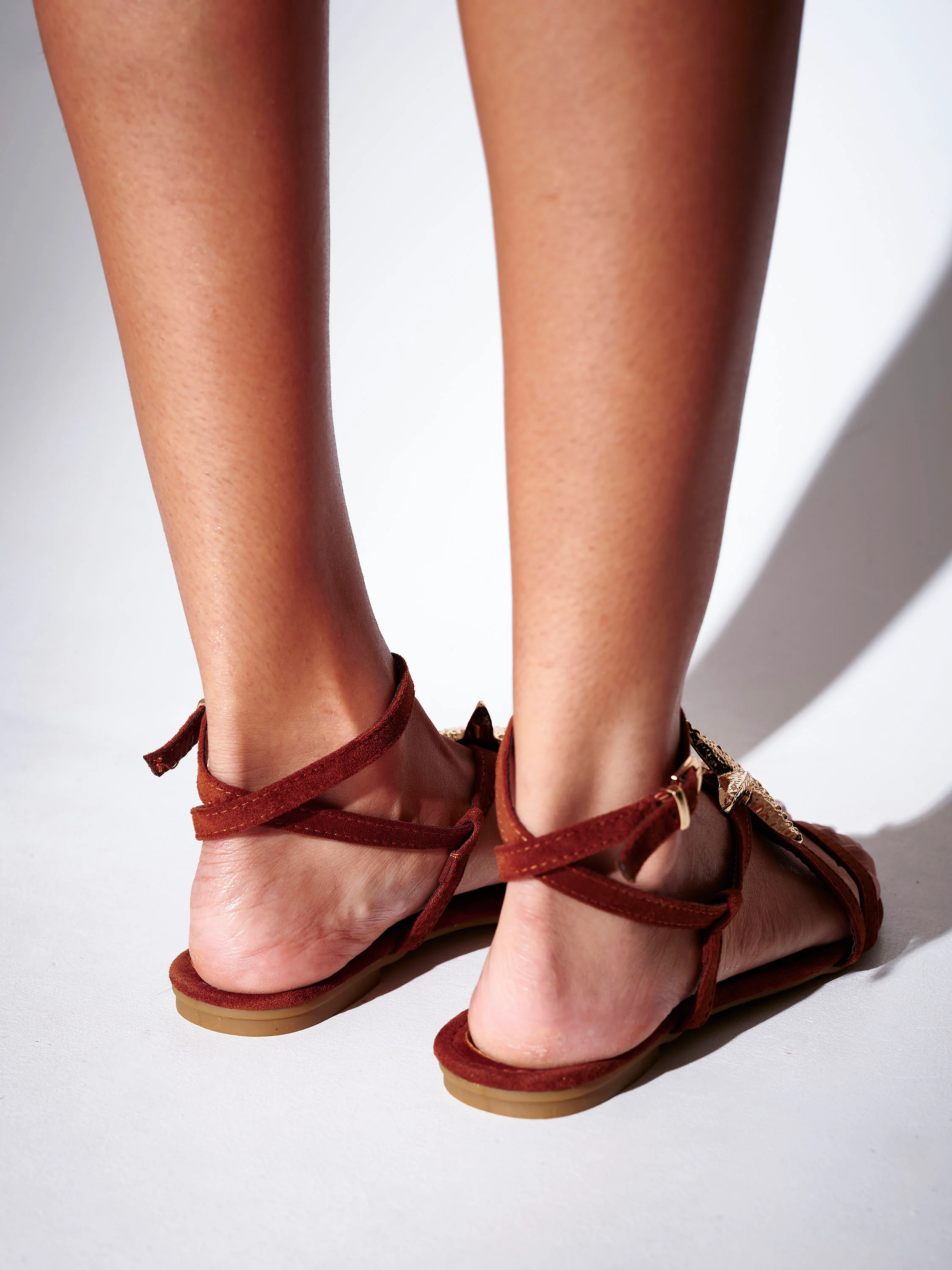 Brown Faux Suede Starfish Strappy Sandal - Image 2