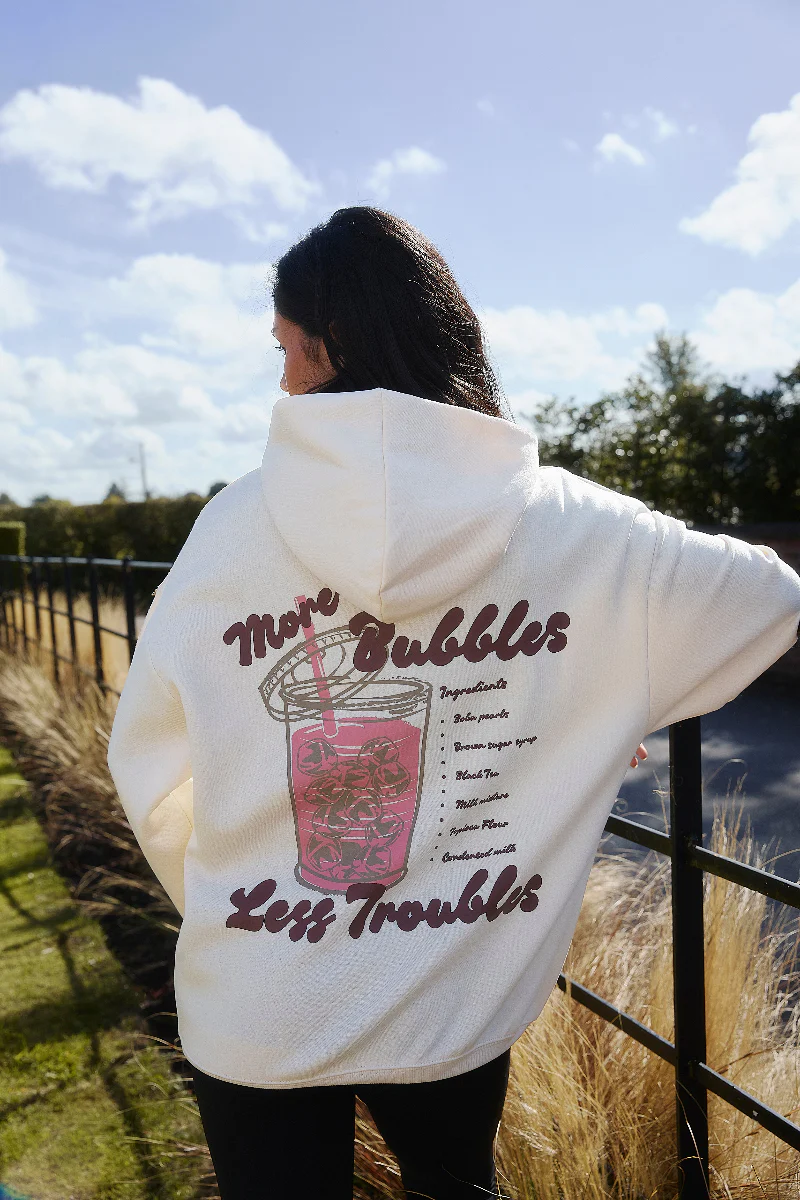 Core Bubble Tea Hoodie in Cream - Image 2