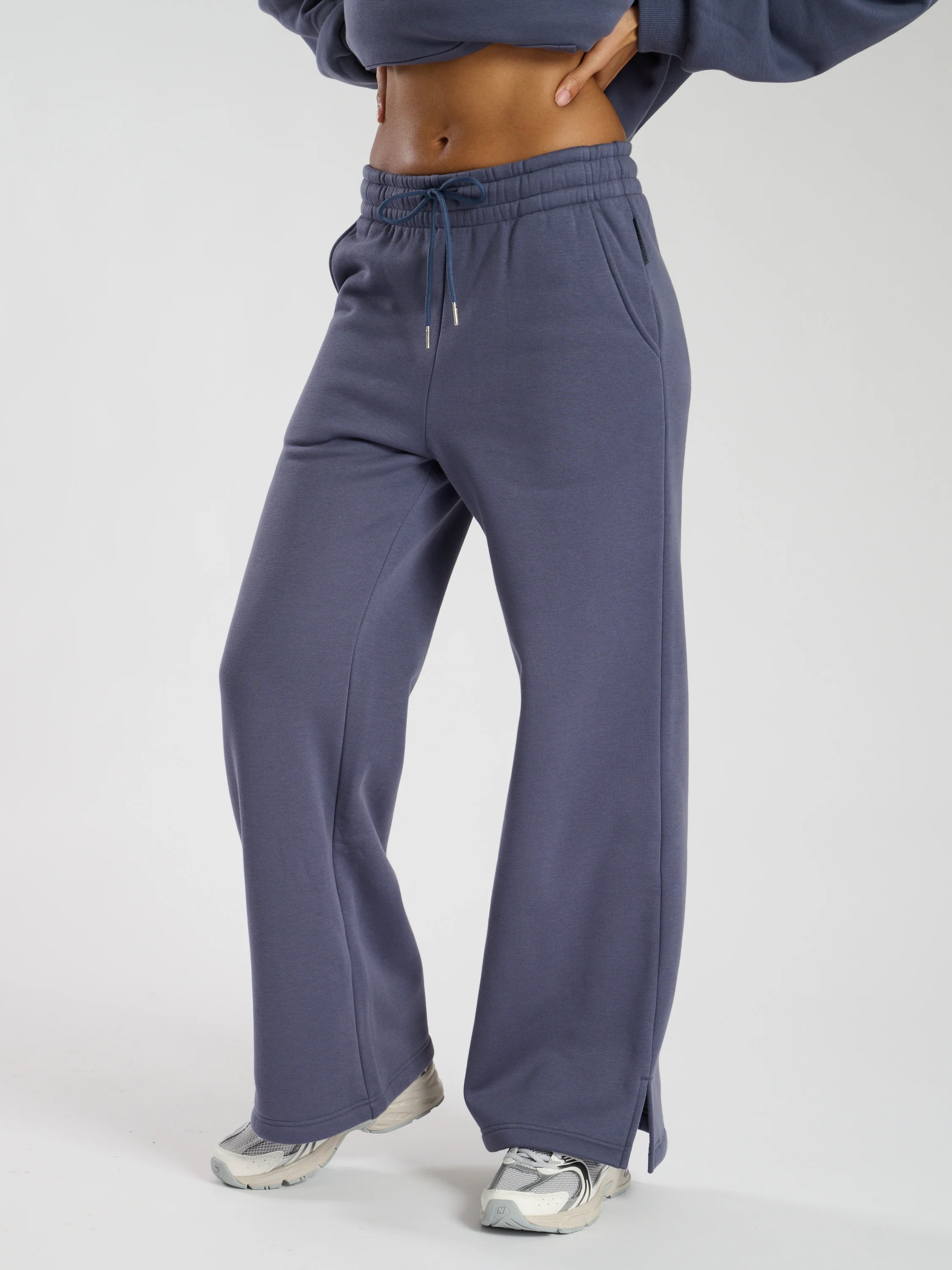 Off Duty Wide Leg Joggers in Capri Blue