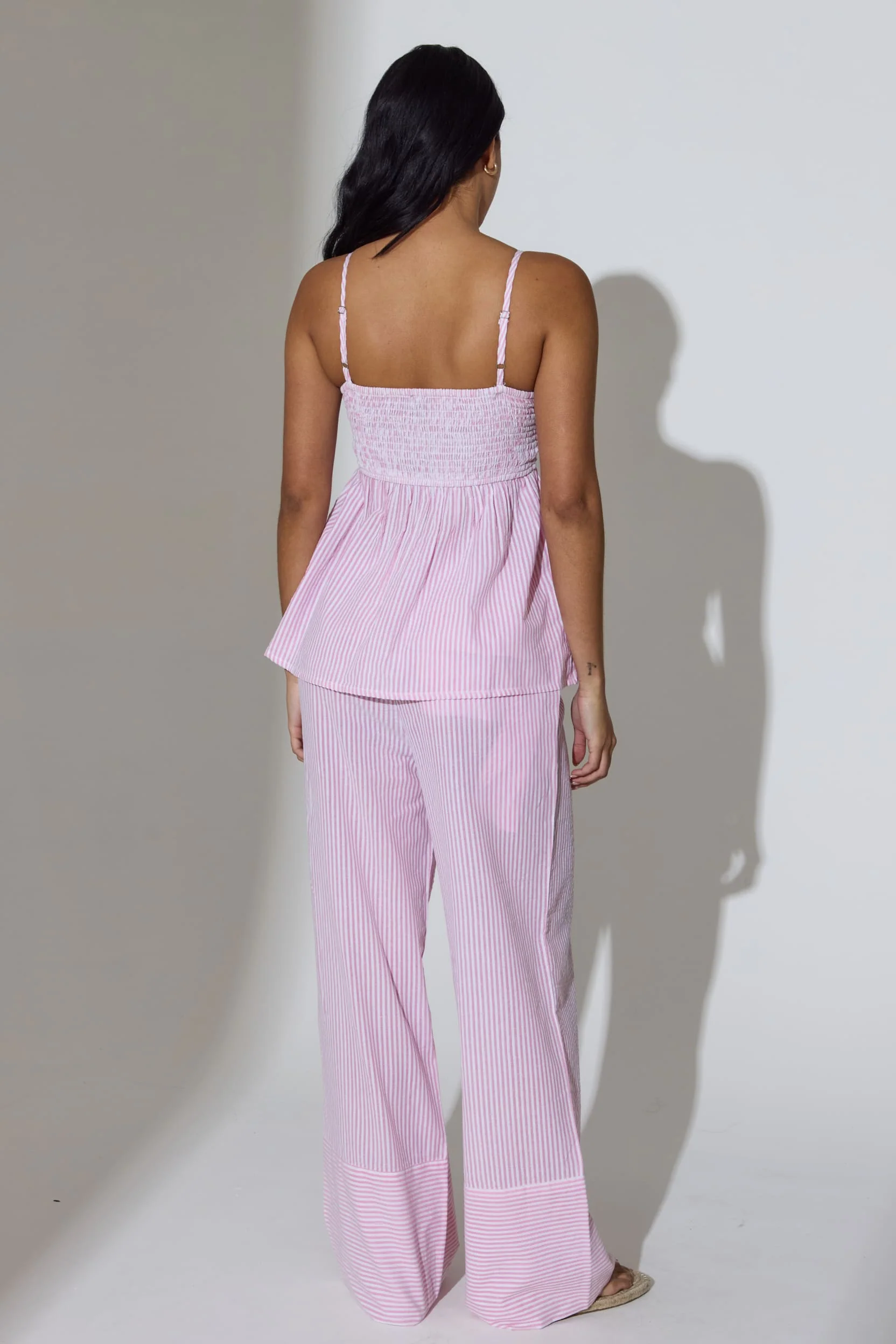 Daisy Striped Peplum Top in Pink - Image 5
