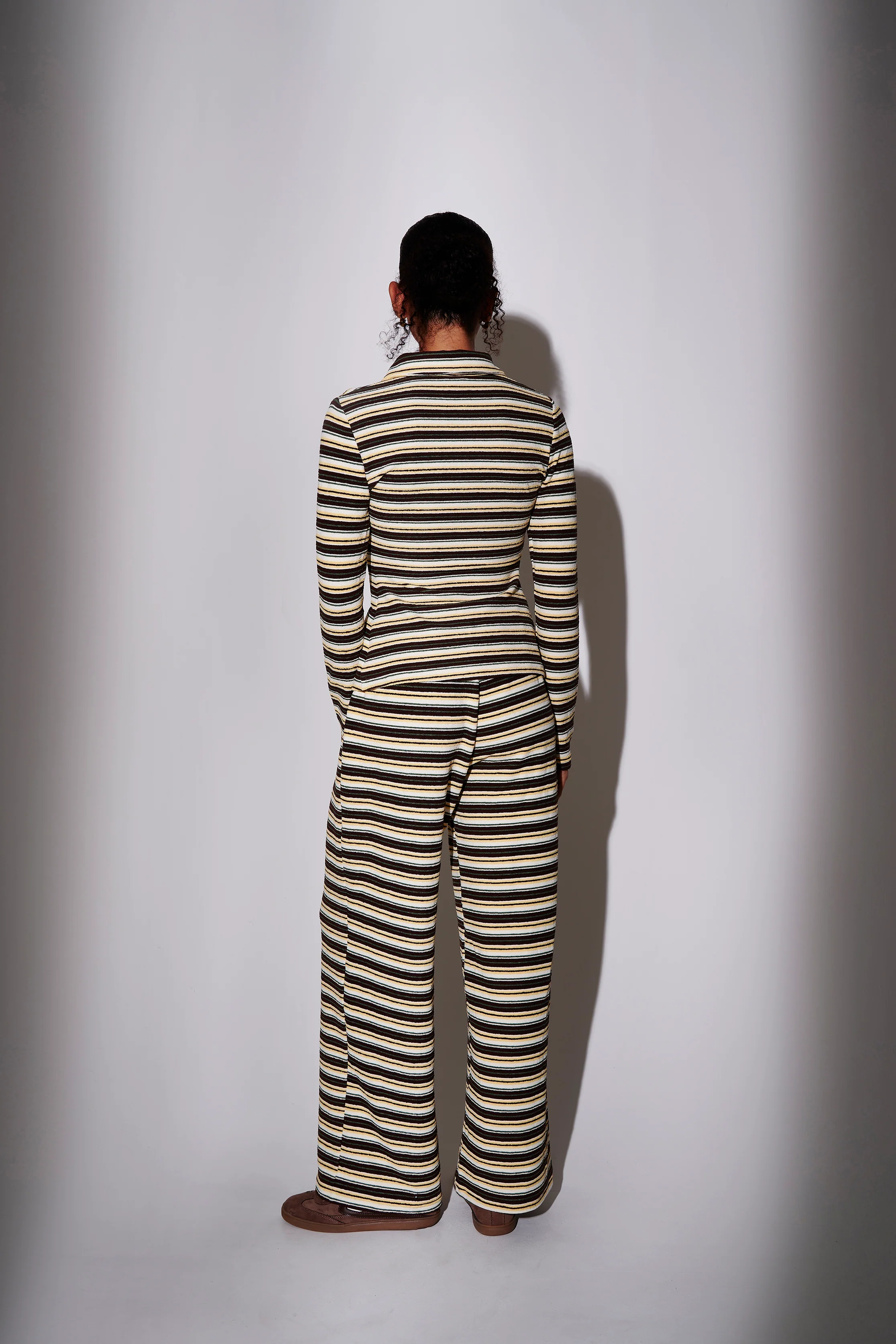 Laze Towelling Trousers in Stripe - Image 5